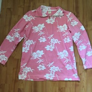 Fresh Produce Quarter-Zip Floral Pullover Size 14